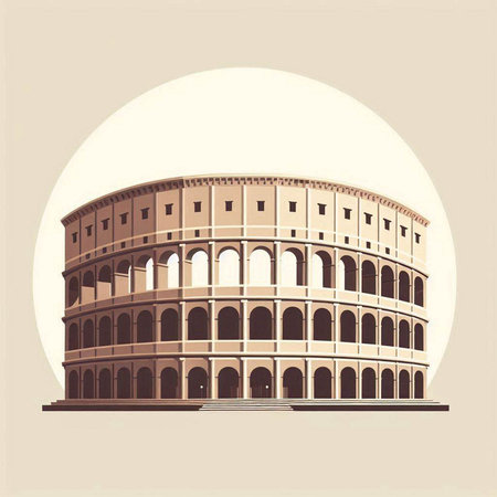 Colosseum in Rome, Italy. Vintage style. Vector illustrationのイラスト素材