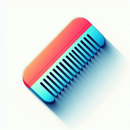 Isometric Hairbrush icon isolated on white background. Comb hair sign. Barber symbol. Long shadow style. Vector Illustrationのイラスト素材