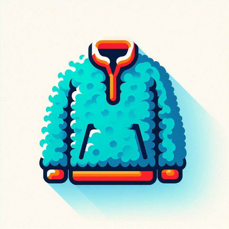 Woolen coat icon, vector illustration. Flat design style.のイラスト素材
