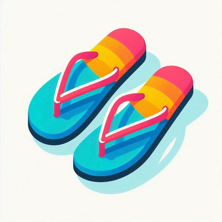 Flip flops icon on white background. Vector Illustration.のイラスト素材