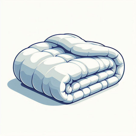 Illustration of a fluffy soft pillow on a white background - vectorのイラスト素材