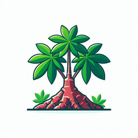 Coconut tree vector illustration isolated on white background. Coconut tree icon.のイラスト素材