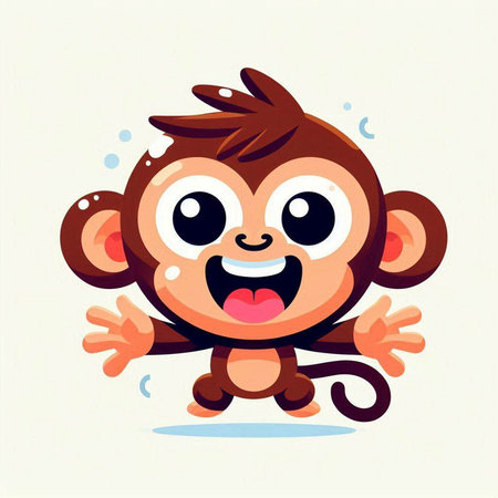 Cute cartoon monkey. Vector illustration. Cute cartoon monkey.のイラスト素材