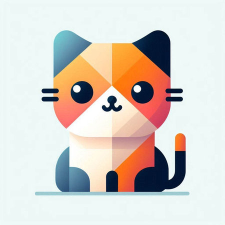 Cute cat. Colorful vector illustration in flat cartoon style.のイラスト素材