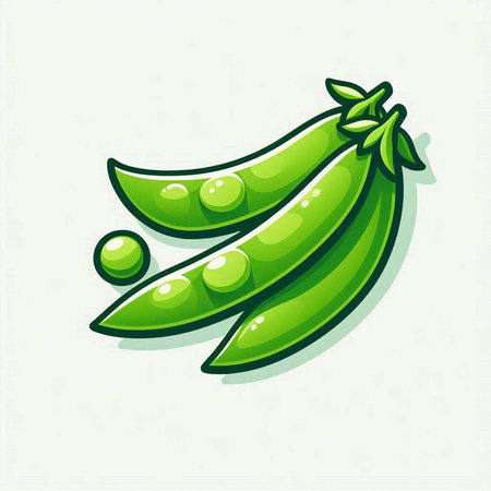 Green peas. Vector illustration. Isolated on a white background.のイラスト素材