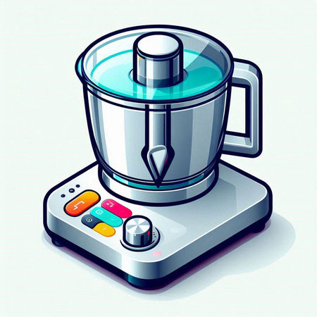 Illustration of a blender with buttons on a white background - vectorのイラスト素材