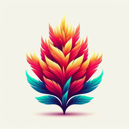 abstract colorful flower on a white background, vector art illustration.のイラスト素材