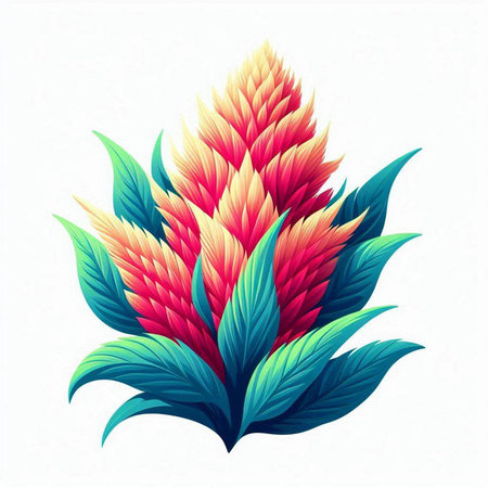 Beautiful colorful tropical flower isolated on white background. Vector illustration.のイラスト素材