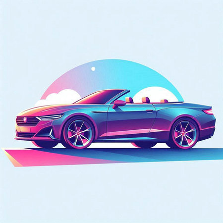 Sport car in retro style. Vector illustration. Eps 10, contains transparencies.のイラスト素材