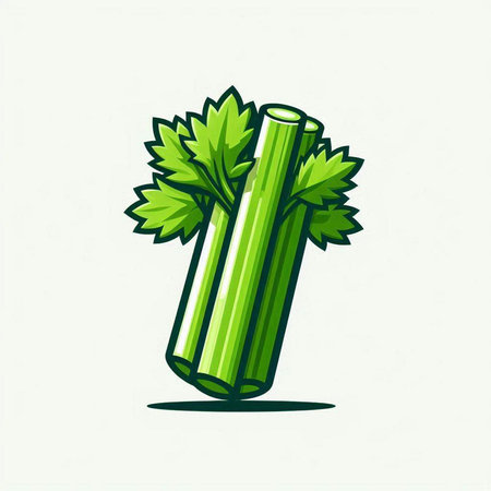 Celery icon. Vector illustration of celery isolated on white backgroundのイラスト素材