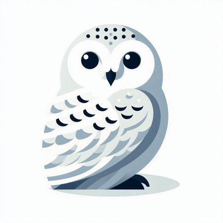 Cute owl isolated on a white background. Vector illustration in cartoon style.のイラスト素材