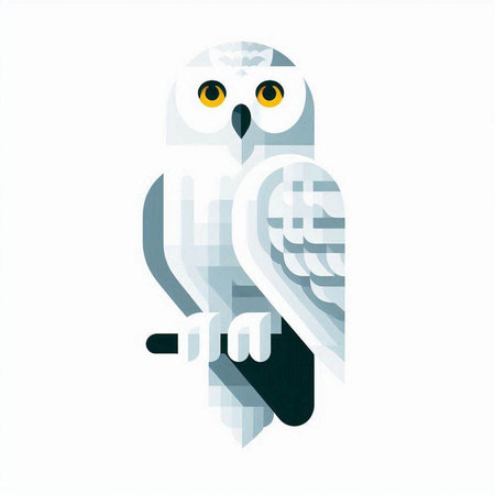 Owl. Vector illustration on a white background. Owl in flat styleのイラスト素材
