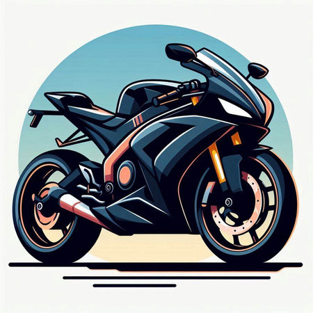 motorcycle on the road, vector illustration, eps10のイラスト素材