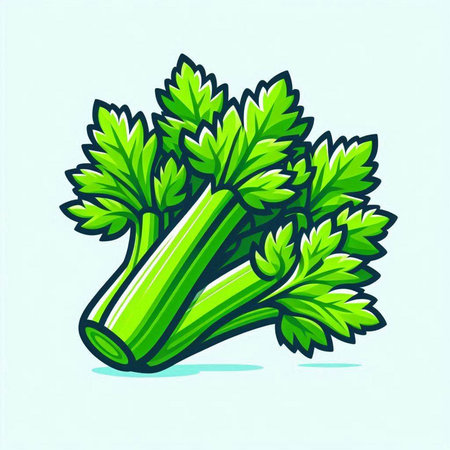 Celery icon, vector illustration, isolated on white background.のイラスト素材