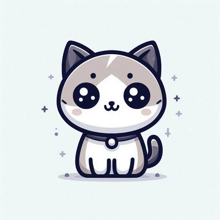 Cute cat. Vector illustration. Cute kawaii cartoon character.のイラスト素材
