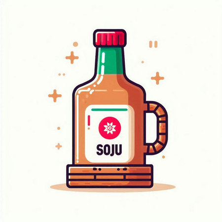 Sauce bottle icon. Vector illustration in cartoon style on white background.のイラスト素材