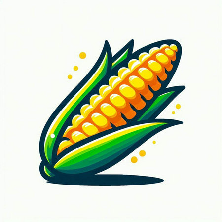 Illustration of an ear of corn on a white background - vectorのイラスト素材
