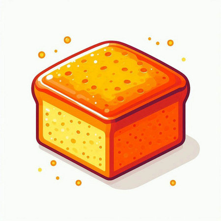 Illustration of sponge cake isolated on white background. Vector illustration.のイラスト素材