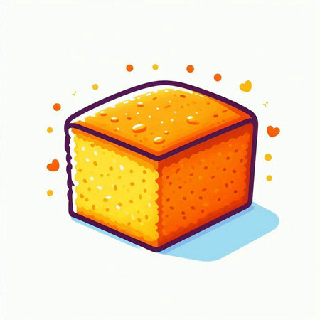Illustration of a piece of cake isolated on a white background.のイラスト素材