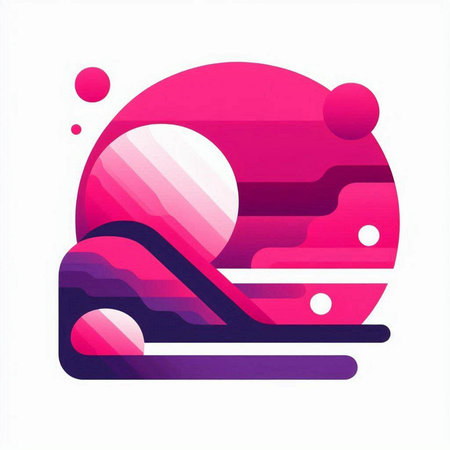 Abstract geometric background with sun and waves. Vector illustration for your designのイラスト素材