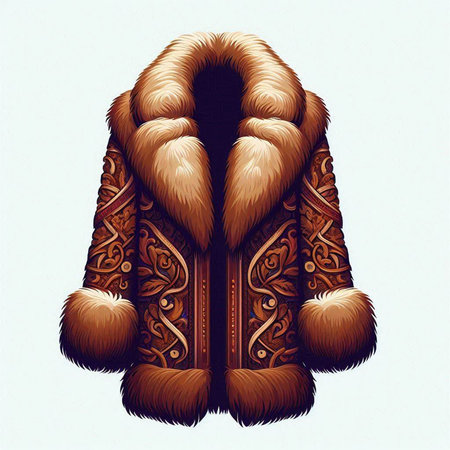 Mink fur coat. Vector illustration of a mink fur coat.のイラスト素材