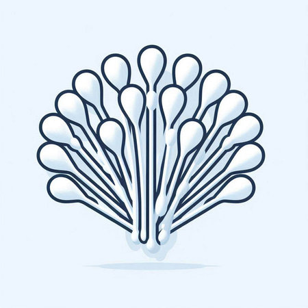 Cotton swabs icon on the white background. Vector illustration.のイラスト素材