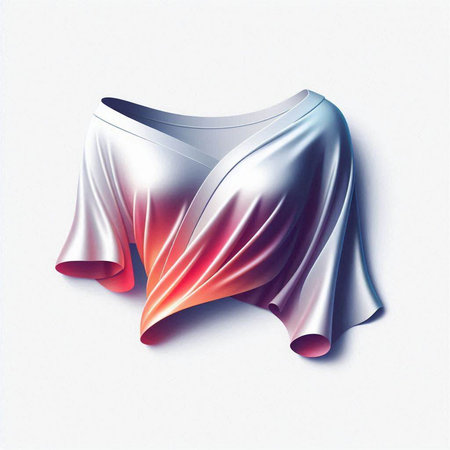 3d rendering of a colorful cloth on a white background with foldsのイラスト素材