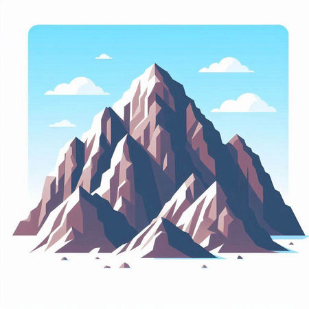 mountain and blue sky, vector illustration, eps10.のイラスト素材