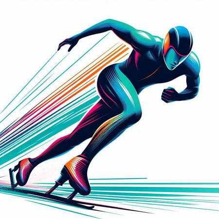 Athlete running on a race track. Sport vector illustration.のイラスト素材