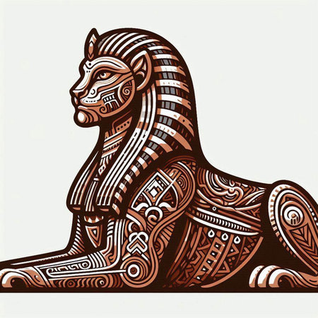 Horse in the style of ancient Egypt. Vector illustration for your designのイラスト素材