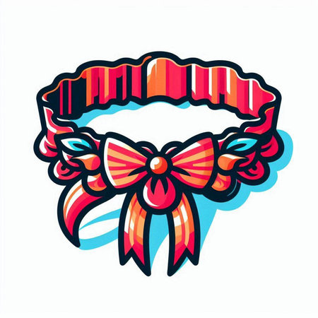 Illustration of a red bow on a white background. Vector illustrationのイラスト素材