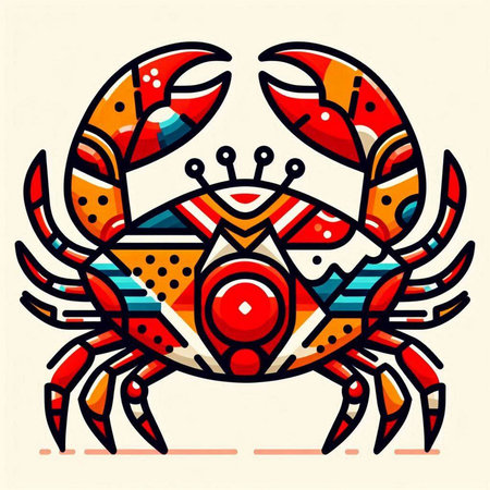 Cute crab, vector illustration in doodle style for your designのイラスト素材