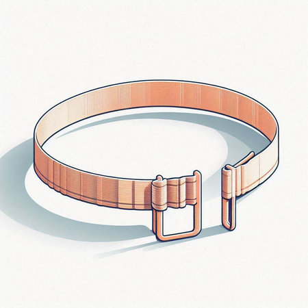 Brown belt on a white background. 3d rendering. Illustration.のイラスト素材