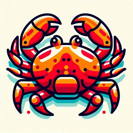 Crab. Vector illustration. Isolated on a white background.のイラスト素材