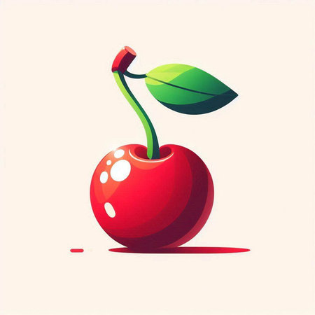 Cherry vector illustration. Isolated cherry on a white background.のイラスト素材