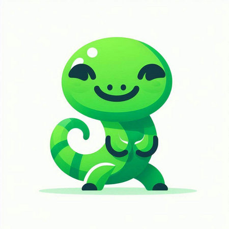 Cute green cartoon monster. Vector illustration isolated on white background.のイラスト素材