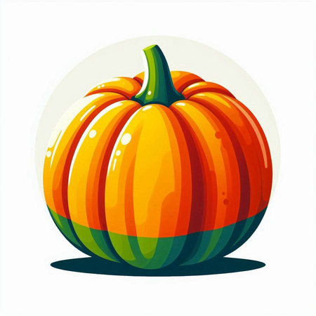 Pumpkin on a white background. Vector illustration of a pumpkin.のイラスト素材