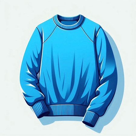Blue hoodie on a white background. Vector illustration of a sweater.のイラスト素材