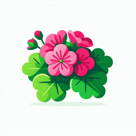 Flower bouquet isolated on white background. Vector illustration in flat style.のイラスト素材
