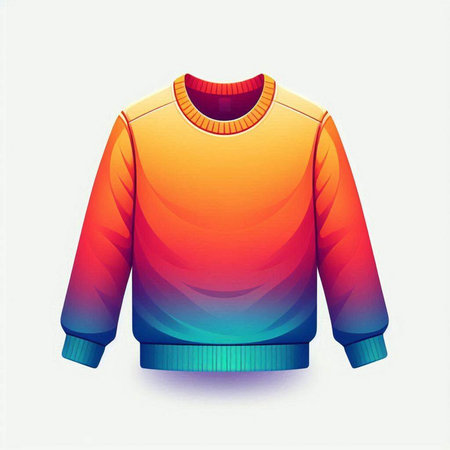 Colorful pullover isolated on a white background. Vector illustration.のイラスト素材