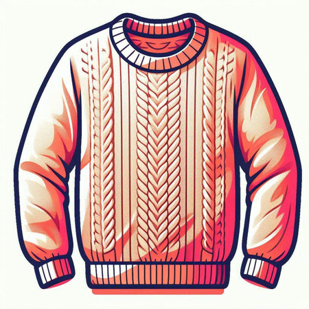 Knitted sweater on a white background. Vector illustration in sketch style.のイラスト素材