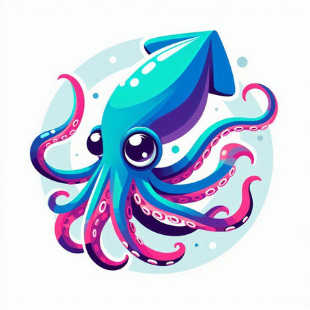 Octopus. Vector illustration. Isolated on a white background.のイラスト素材