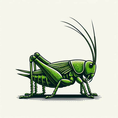 Grasshopper. Vector illustration of a grasshopper.のイラスト素材