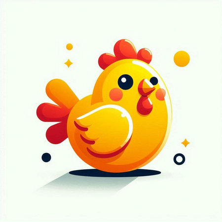 chicken vector illustration on white background. Happy easter card.のイラスト素材