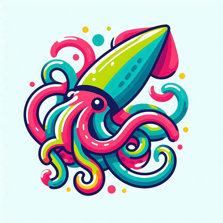 Vector illustration of octopus. Colorful illustration of octopus.のイラスト素材