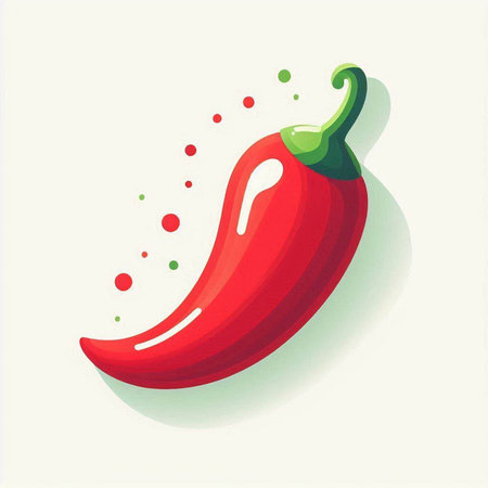 Red hot chili pepper isolated on a white background. Vector illustration.のイラスト素材