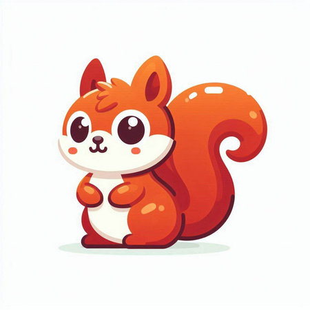 Cute cartoon squirrel isolated on a white background. Vector illustration.のイラスト素材