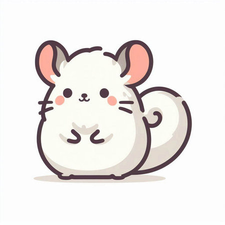 Cute cartoon mouse isolated on a white background. Vector illustration.のイラスト素材