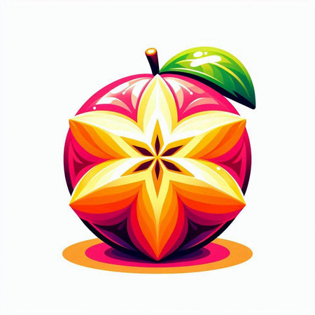 Colorful apple isolated on white background. Vector illustration for your designのイラスト素材