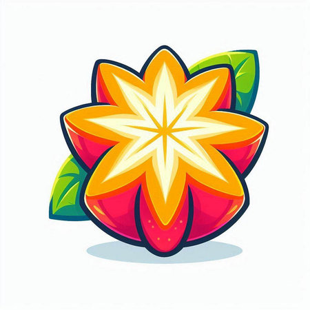 Star fruit icon isolated on white background. Vector illustration. Eps 10.のイラスト素材